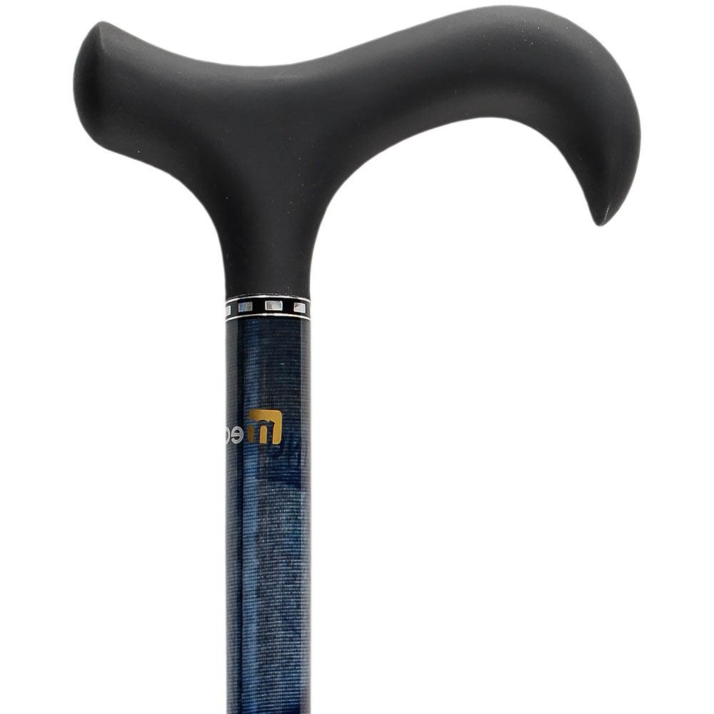 Scratch & Dent Blue Watercolor Derby Carbon Fiber Walking Cane V1864