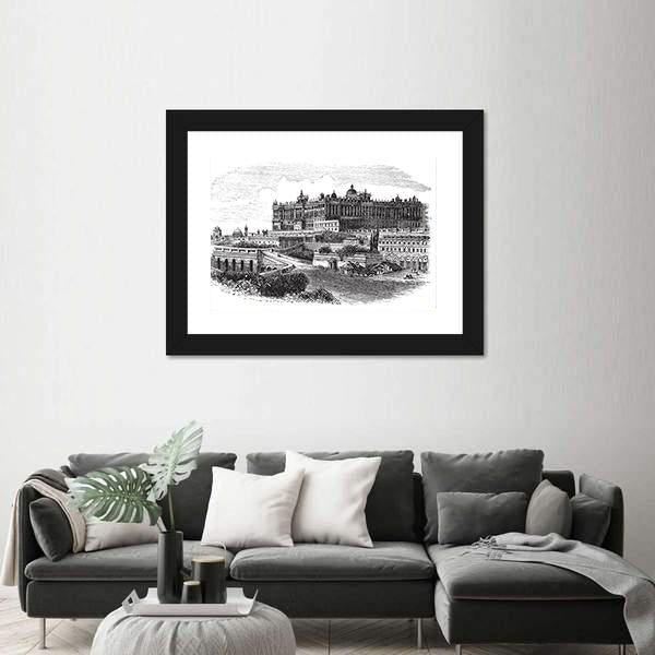 Royal Palace Of Madrid Canvas Wall Art-1 Piece-Framed Print-20" x 16"-Tiaracle
