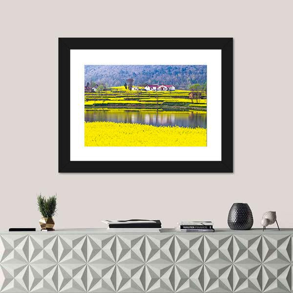 Rural Spring Scenery Canvas Wall Art-1 Piece-Framed Print-20" x 16"-Tiaracle