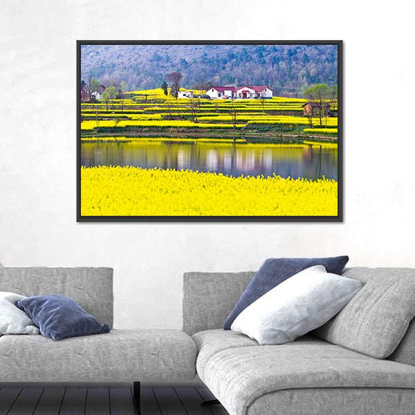 Rural Spring Scenery Canvas Wall Art-3 Horizontal-Gallery Wrap-25" x 16"-Tiaracle