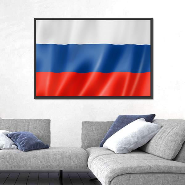 Russia Flag Canvas Wall Art-3 Horizontal-Gallery Wrap-25" x 16"-Tiaracle