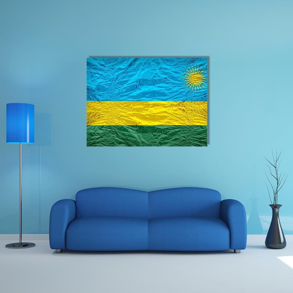 Rwanda Flag Pattern Canvas Wall Art-1 Piece-Gallery Wrap-48" x 32"-Tiaracle