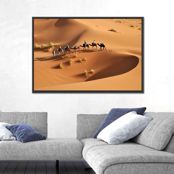 Sahara Desert Of Morocco Canvas Wall Art-3 Horizontal-Gallery Wrap-25" x 16"-Tiaracle