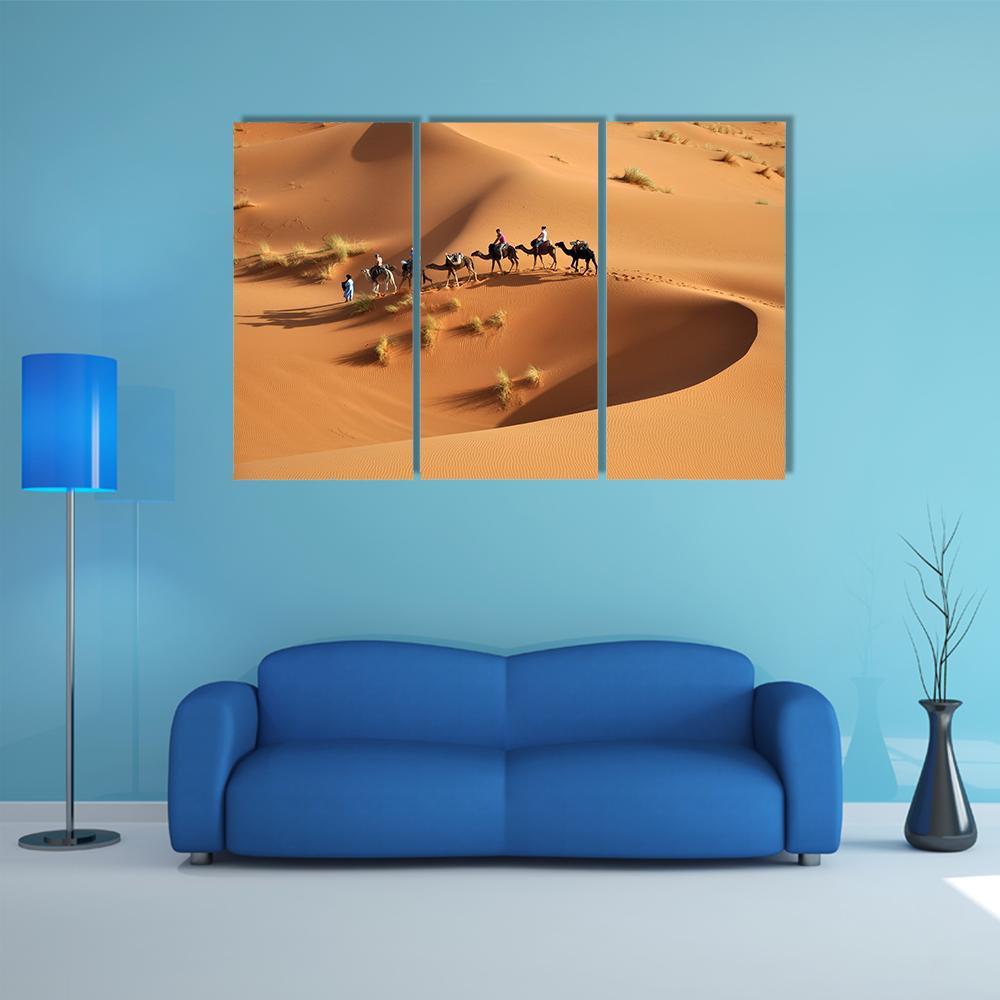 Sahara Desert Of Morocco Canvas Wall Art-3 Horizontal-Gallery Wrap-37" x 24"-Tiaracle