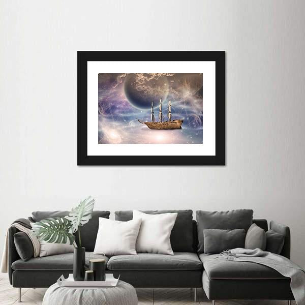 Sailing Ship With Full Sails Canvas Wall Art-3 Horizontal-Gallery Wrap-25" x 16"-Tiaracle