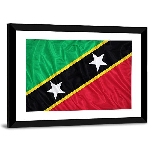 Saint Kitts & Nevis Flag Canvas Wall Art-3 Horizontal-Gallery Wrap-25" x 16"-Tiaracle