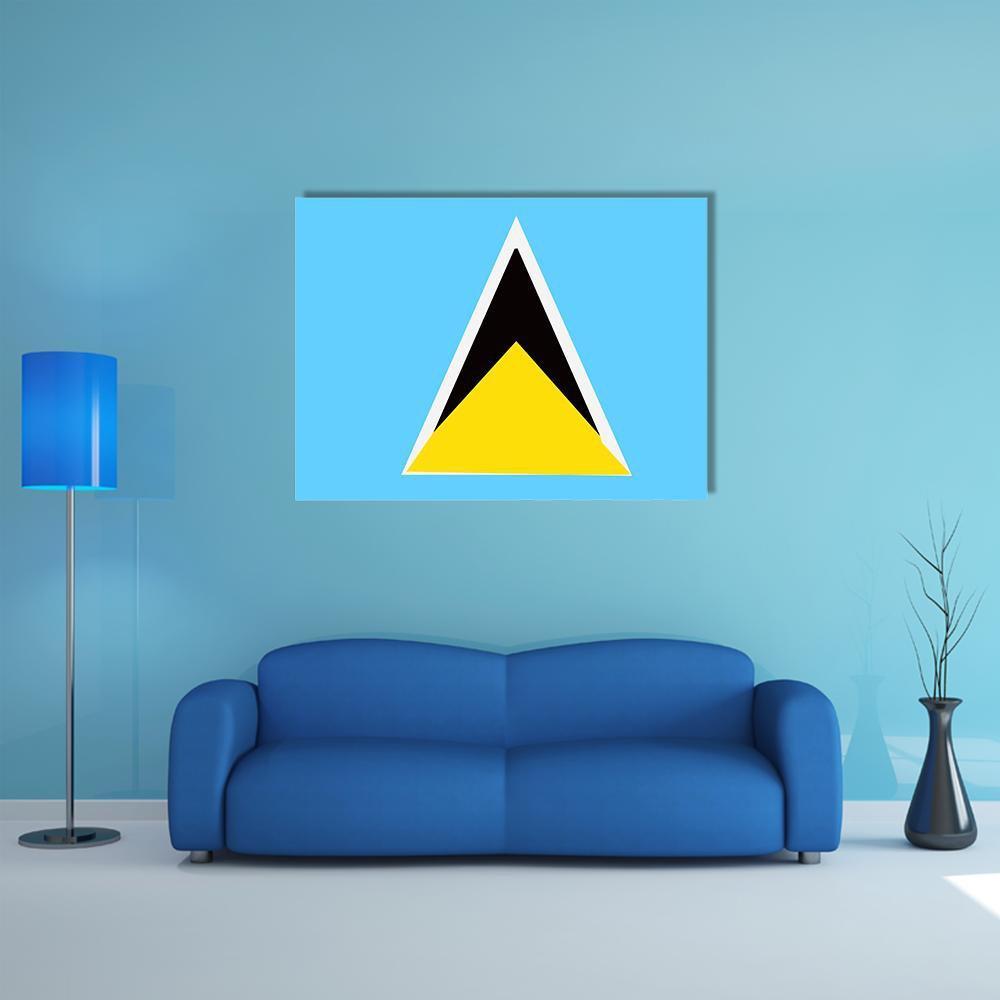 Saint Lucia Flag Canvas Wall Art-1 Piece-Gallery Wrap-48" x 32"-Tiaracle