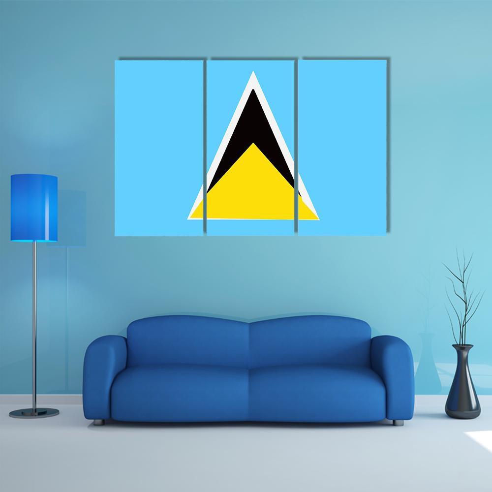 Saint Lucia Flag Canvas Wall Art-3 Horizontal-Gallery Wrap-37" x 24"-Tiaracle