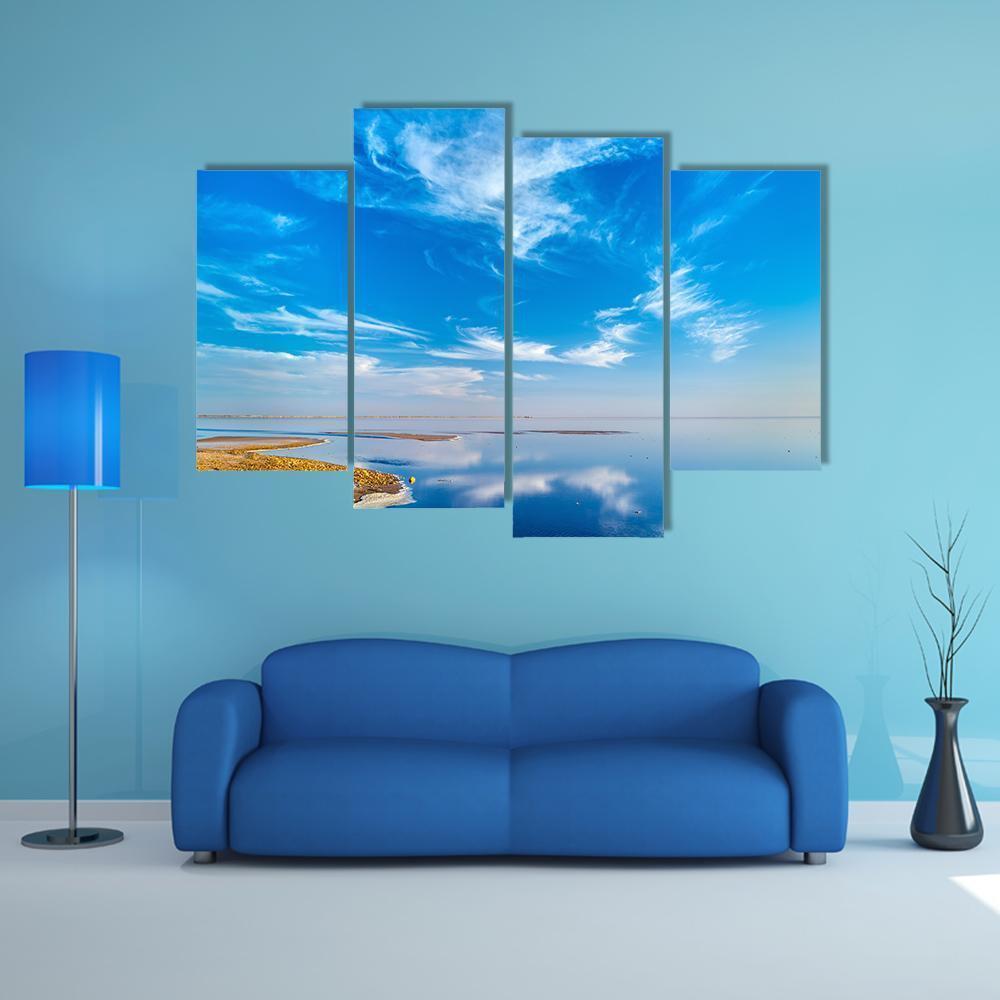 Salt Lake In Tunisia Canvas Wall Art-4 Pop-Gallery Wrap-50" x 32"-Tiaracle