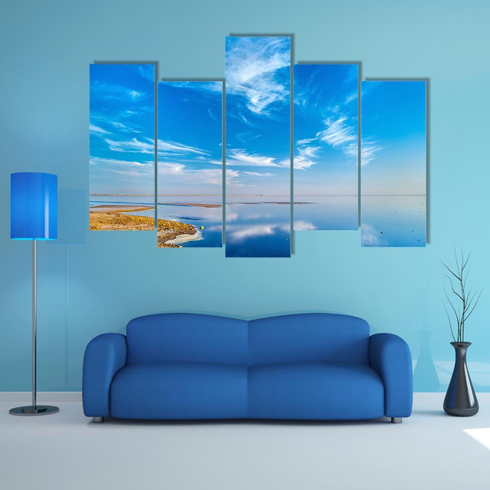 Salt Lake In Tunisia Canvas Wall Art-5 Pop-Gallery Wrap-47" x 32"-Tiaracle