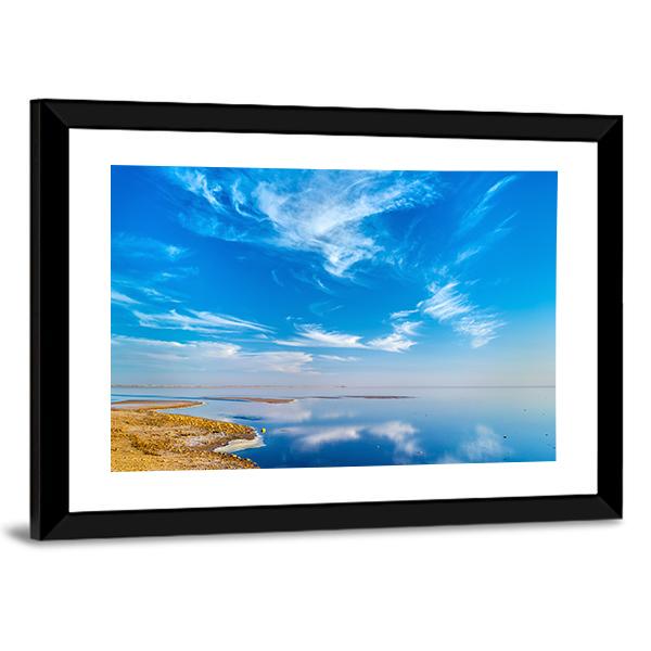 Salt Lake In Tunisia Canvas Wall Art-3 Horizontal-Gallery Wrap-25" x 16"-Tiaracle
