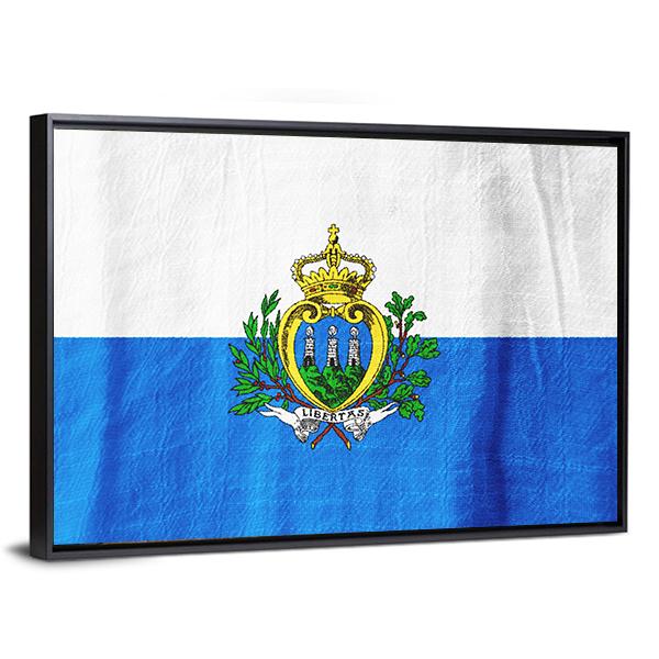 San Marino Flag Canvas Wall Art-3 Horizontal-Gallery Wrap-25" x 16"-Tiaracle