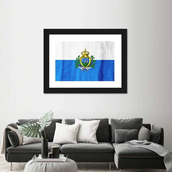 San Marino Flag Canvas Wall Art-3 Horizontal-Gallery Wrap-25" x 16"-Tiaracle