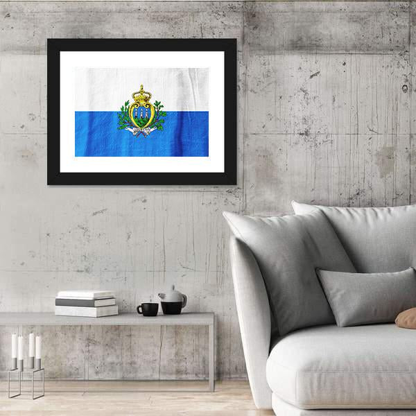 San Marino Flag Canvas Wall Art-3 Horizontal-Gallery Wrap-25" x 16"-Tiaracle