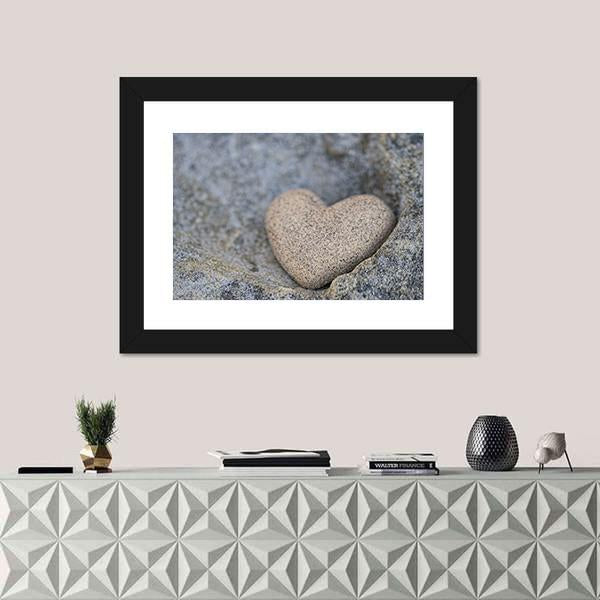 Sand Look Alike Heart Canvas Wall Art-1 Piece-Framed Print-20" x 16"-Tiaracle