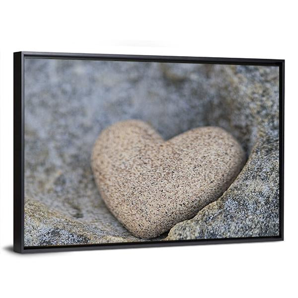 Sand Look Alike Heart Canvas Wall Art-3 Horizontal-Gallery Wrap-25" x 16"-Tiaracle