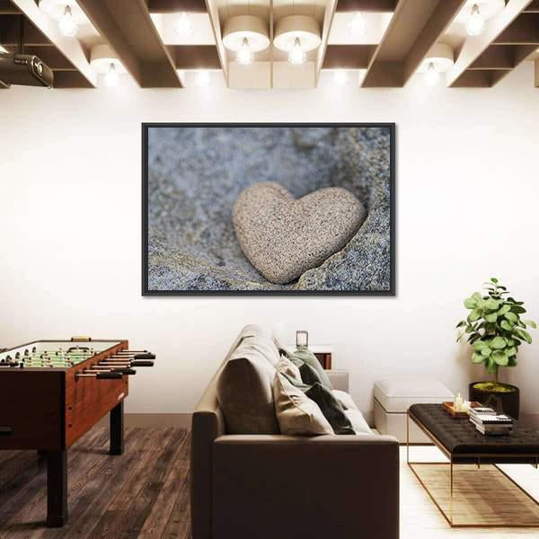 Sand Look Alike Heart Canvas Wall Art-3 Horizontal-Gallery Wrap-25" x 16"-Tiaracle