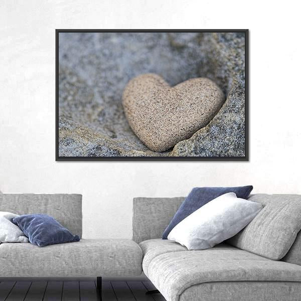 Sand Look Alike Heart Canvas Wall Art-3 Horizontal-Gallery Wrap-25" x 16"-Tiaracle