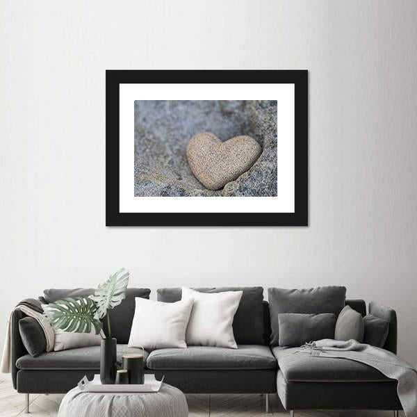 Sand Look Alike Heart Canvas Wall Art-3 Horizontal-Gallery Wrap-25" x 16"-Tiaracle