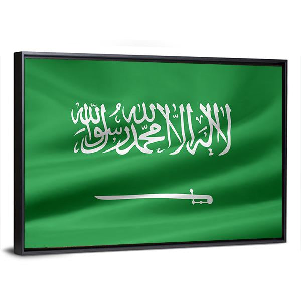 Saudi Arabia Flag Canvas Wall Art-3 Horizontal-Gallery Wrap-25" x 16"-Tiaracle
