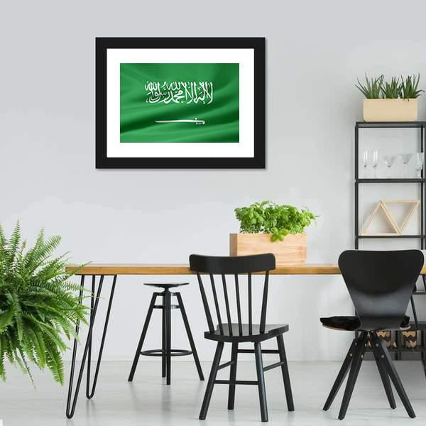 Saudi Arabia Flag Canvas Wall Art-3 Horizontal-Gallery Wrap-25" x 16"-Tiaracle
