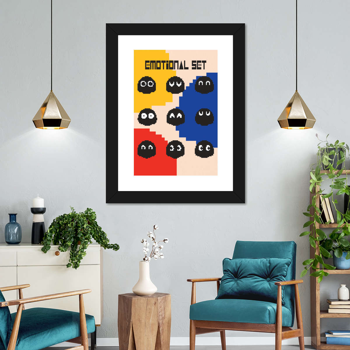 Pacman Ghosts Schwarze Wandkunst