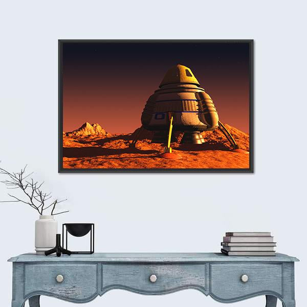 Scene Of The Astronaut On Mars Canvas Wall Art-1 Piece-Floating Frame-24" x 16"-Tiaracle