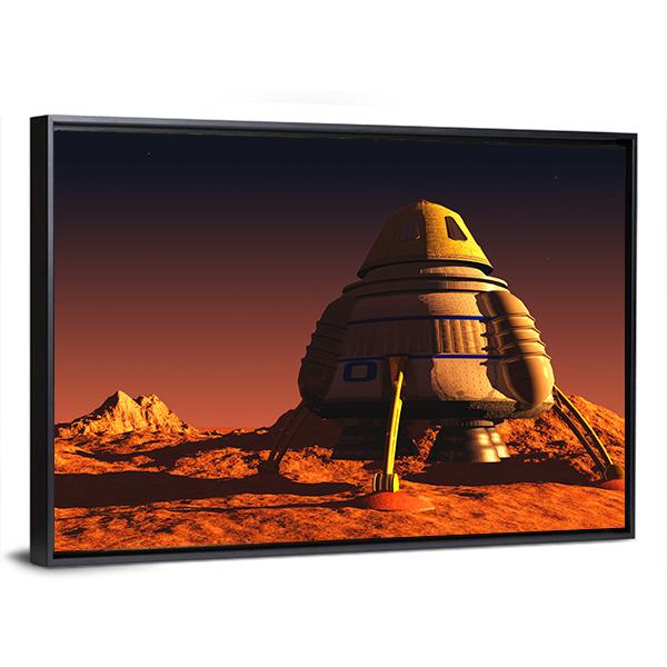 Scene Of The Astronaut On Mars Canvas Wall Art-3 Horizontal-Gallery Wrap-25" x 16"-Tiaracle