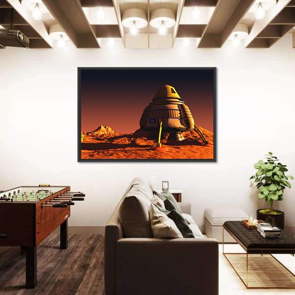 Scene Of The Astronaut On Mars Canvas Wall Art-3 Horizontal-Gallery Wrap-25" x 16"-Tiaracle