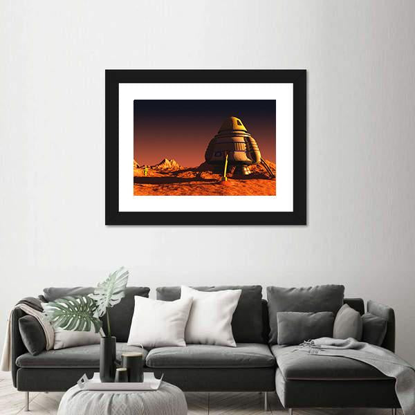 Scene Of The Astronaut On Mars Canvas Wall Art-3 Horizontal-Gallery Wrap-25" x 16"-Tiaracle