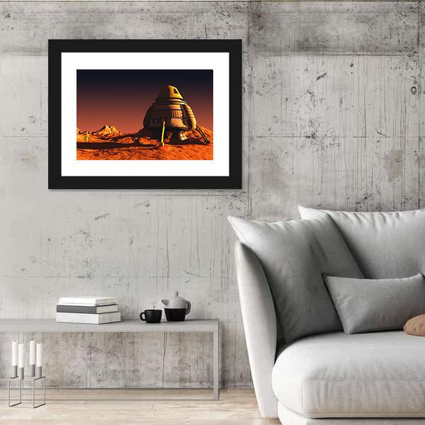 Scene Of The Astronaut On Mars Canvas Wall Art-3 Horizontal-Gallery Wrap-25" x 16"-Tiaracle