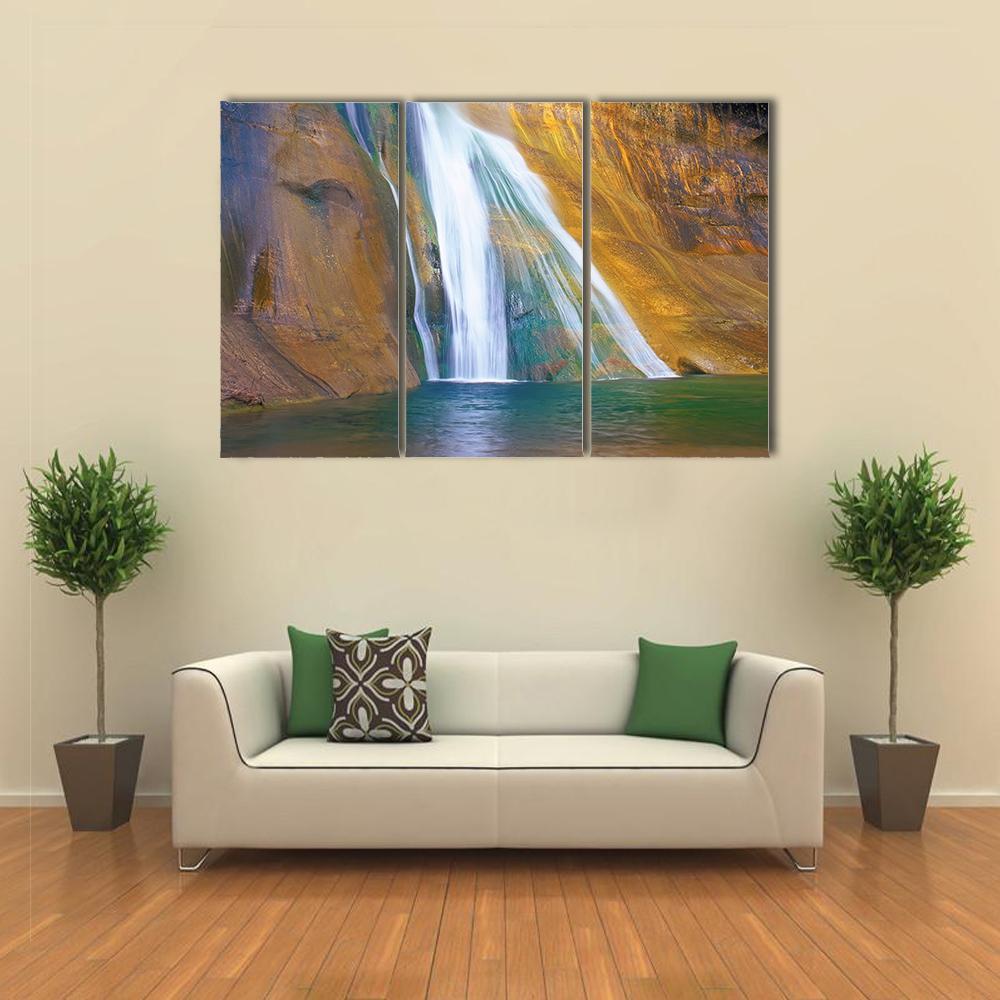 Lower Calf Creek Falls Canvas Wall Art-3 Horizontal-Gallery Wrap-37" x 24"-Tiaracle