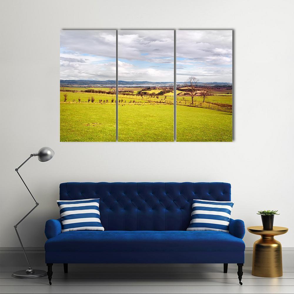 Scottish Countryside In West Lothian Canvas Wall Art-3 Horizontal-Gallery Wrap-37" x 24"-Tiaracle