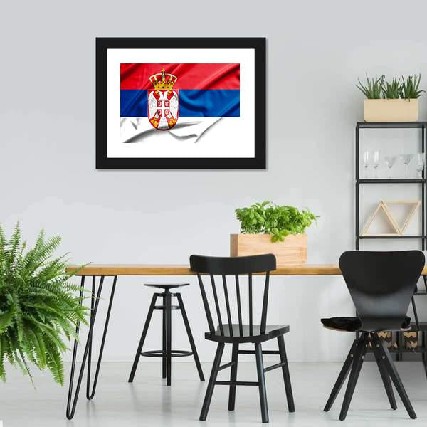 Serbia Flag Canvas Wall Art-3 Horizontal-Gallery Wrap-25" x 16"-Tiaracle
