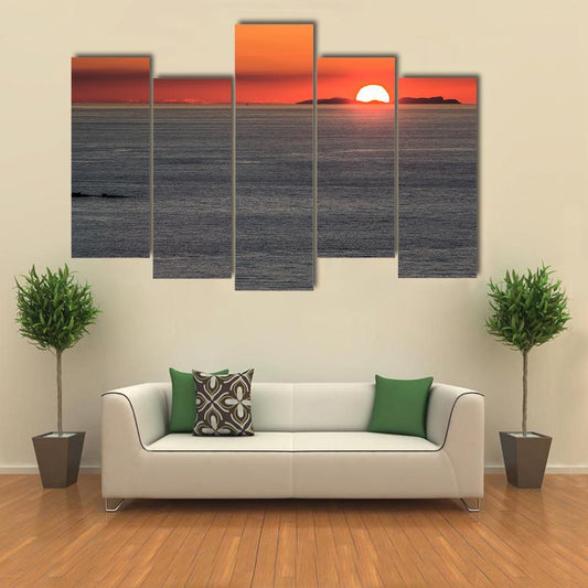 Setting Sun Over Summer Isles Canvas Wall Art-5 Pop-Gallery Wrap-47" x 32"-Tiaracle
