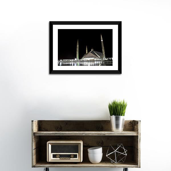 Shah Faisal Mosque Pakistan Canvas Wall Art-3 Horizontal-Gallery Wrap-25" x 16"-Tiaracle