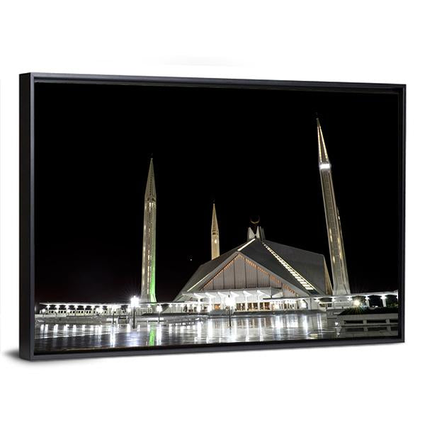 Shah Faisal Mosque Pakistan Canvas Wall Art-3 Horizontal-Gallery Wrap-25" x 16"-Tiaracle