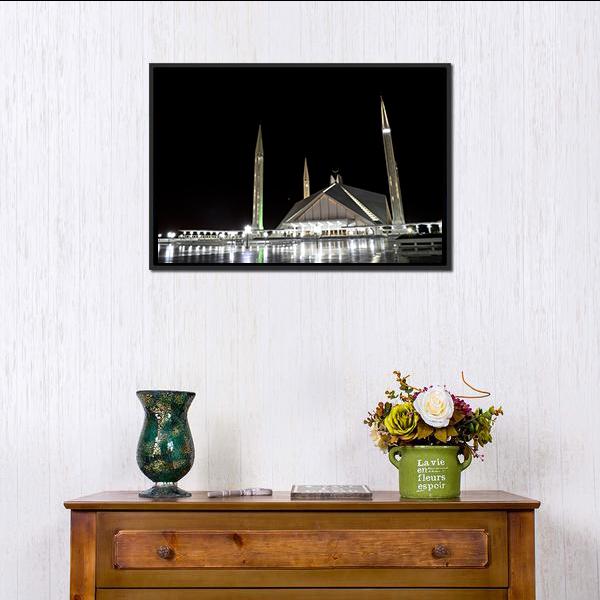 Shah Faisal Mosque Pakistan Canvas Wall Art-3 Horizontal-Gallery Wrap-25" x 16"-Tiaracle