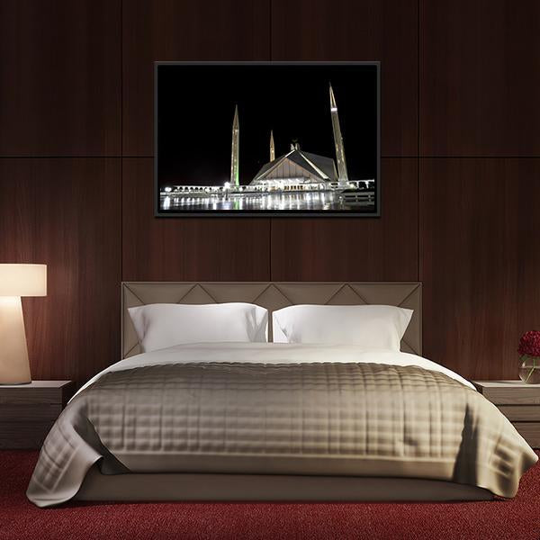 Shah Faisal Mosque Pakistan Canvas Wall Art-3 Horizontal-Gallery Wrap-25" x 16"-Tiaracle