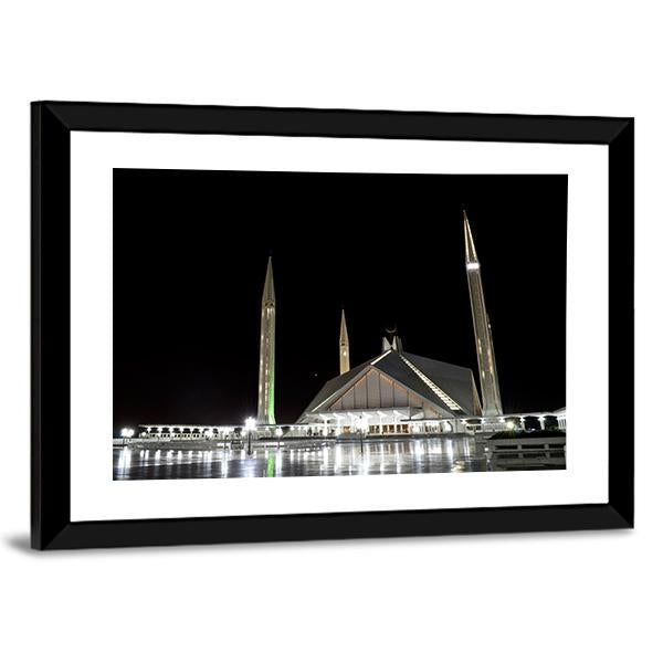 Shah Faisal Mosque Pakistan Canvas Wall Art-3 Horizontal-Gallery Wrap-25" x 16"-Tiaracle