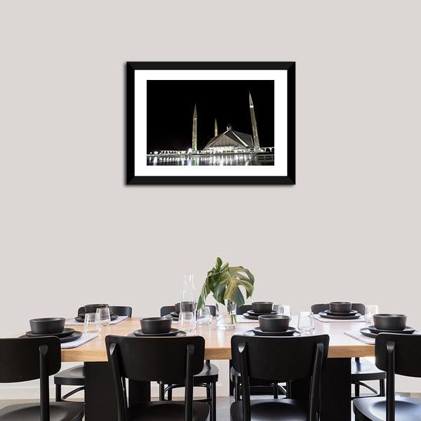 Shah Faisal Mosque Pakistan Canvas Wall Art-1 Piece-Framed Print-20" x 16"-Tiaracle