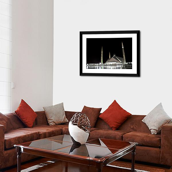 Shah Faisal Mosque Pakistan Canvas Wall Art-3 Horizontal-Gallery Wrap-25" x 16"-Tiaracle