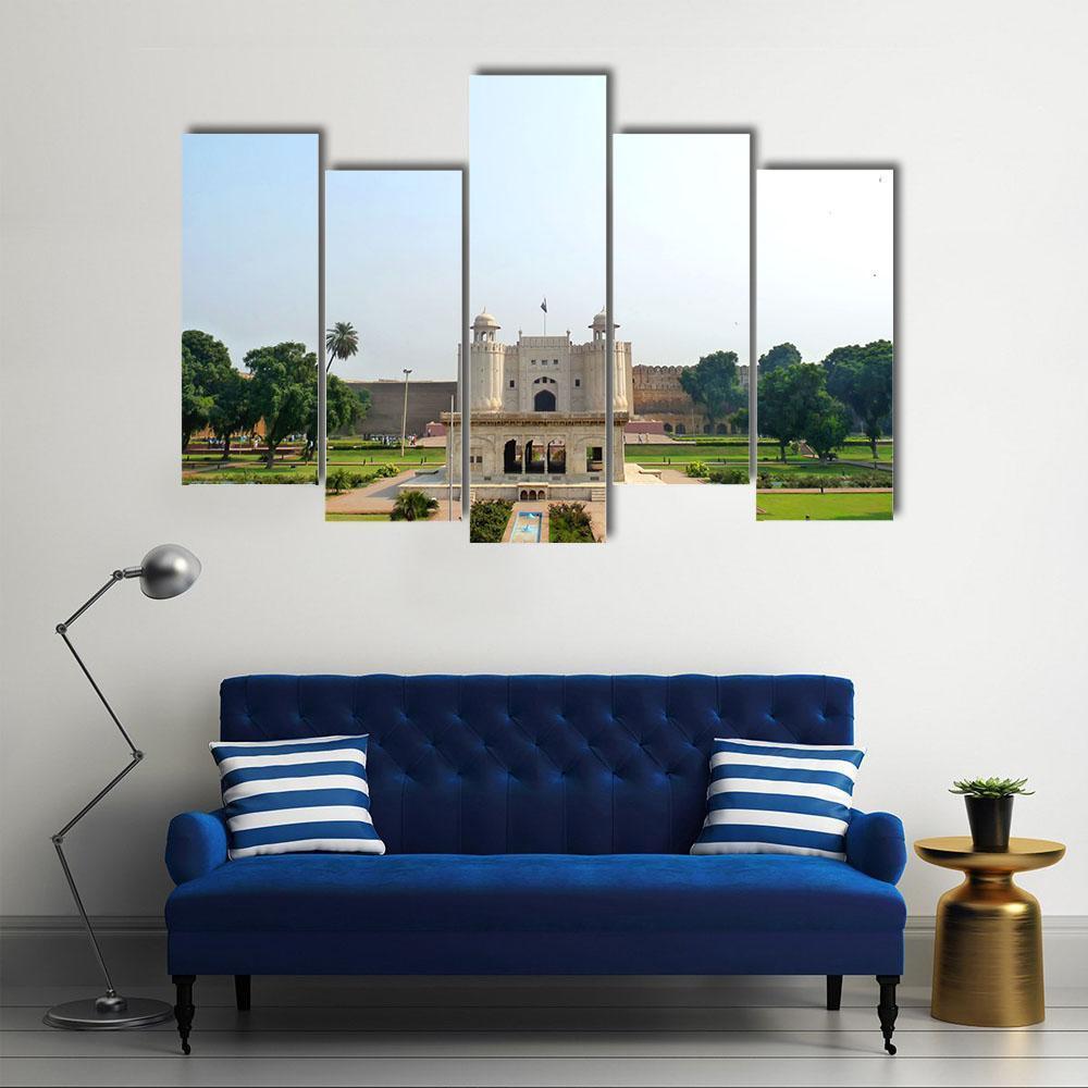 Shahi Qilla Fort Lahore Canvas Wall Art-5 Pop-Gallery Wrap-47" x 32"-Tiaracle