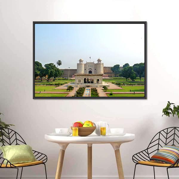 Shahi Qilla Fort Lahore Canvas Wall Art-1 Piece-Floating Frame-24" x 16"-Tiaracle