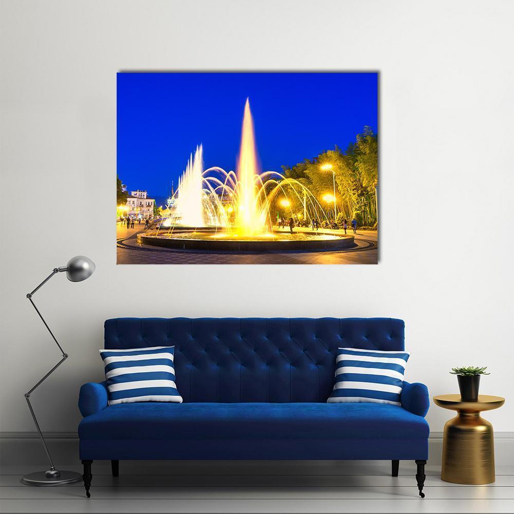 Dancing Fountains In Batumi Boulevard Canvas Wall Art-1 Piece-Gallery Wrap-48" x 32"-Tiaracle