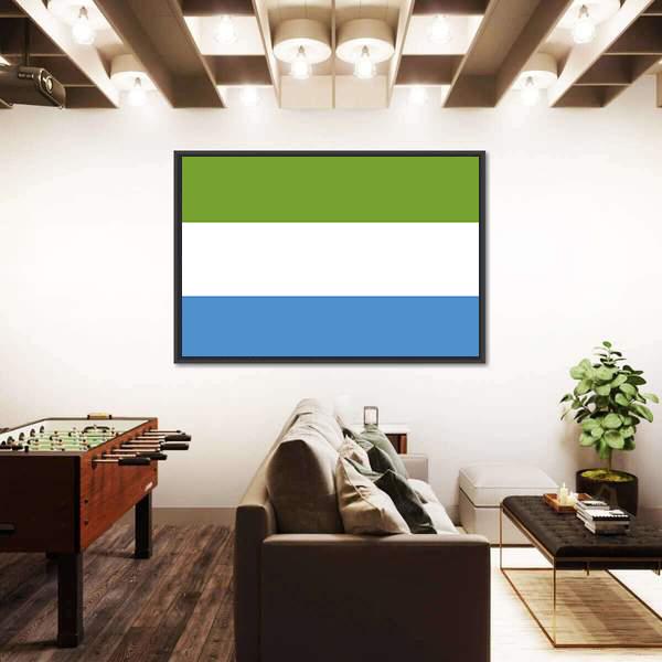 Sierra Leone Flag Canvas Wall Art-3 Horizontal-Gallery Wrap-25" x 16"-Tiaracle