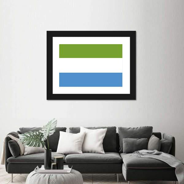 Sierra Leone Flag Canvas Wall Art-3 Horizontal-Gallery Wrap-25" x 16"-Tiaracle