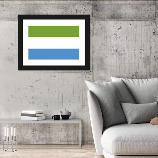 Sierra Leone Flag Canvas Wall Art-3 Horizontal-Gallery Wrap-25" x 16"-Tiaracle