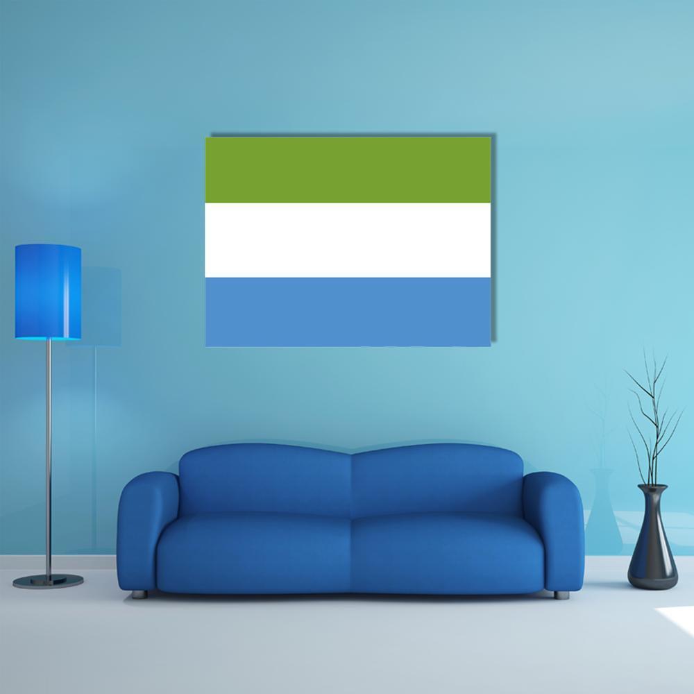 Sierra Leone Flag Canvas Wall Art-1 Piece-Gallery Wrap-48" x 32"-Tiaracle