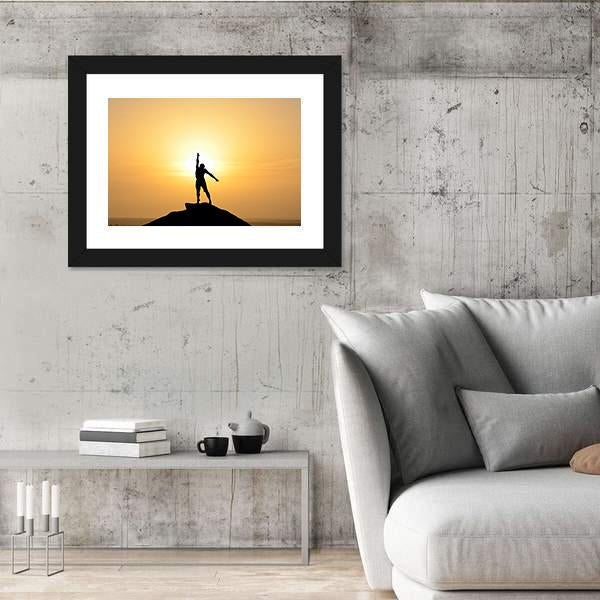 Silhouette Of A Businessman Canvas Wall Art-3 Horizontal-Gallery Wrap-25" x 16"-Tiaracle